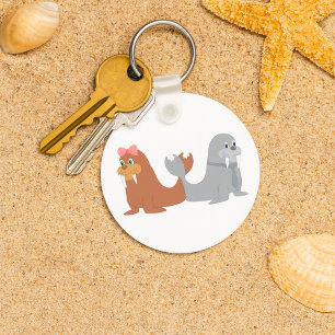 Two Walruses Key Ring