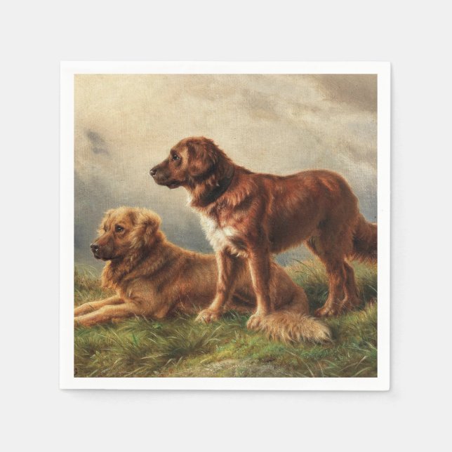 Two Watchful Dogs Napkin (Front)