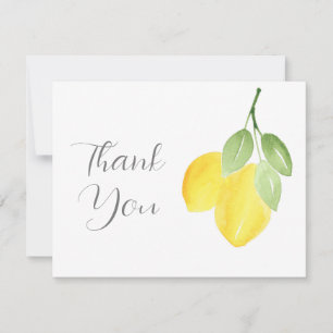 Two Watercolor Lemons Thank You Card