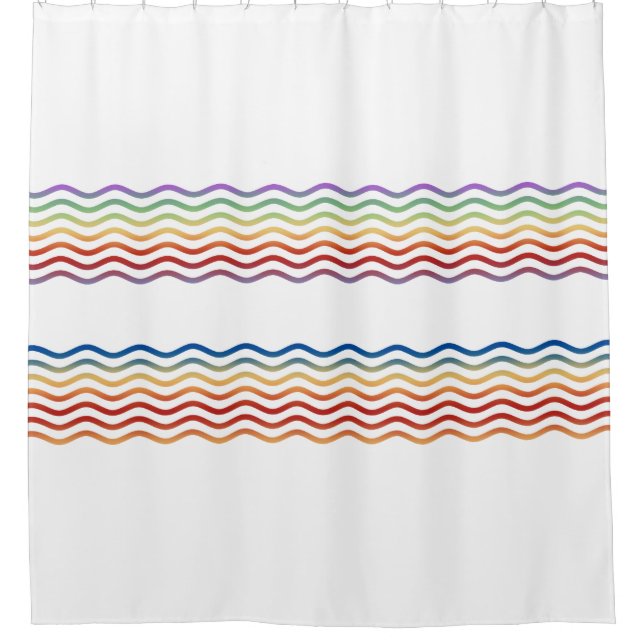 Two Waves Border coloured gradients + your ideas Shower Curtain (Front)