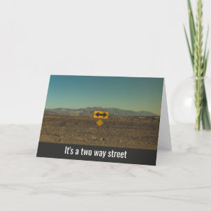 Two way street, Let's travel in the same direction Thank You Card