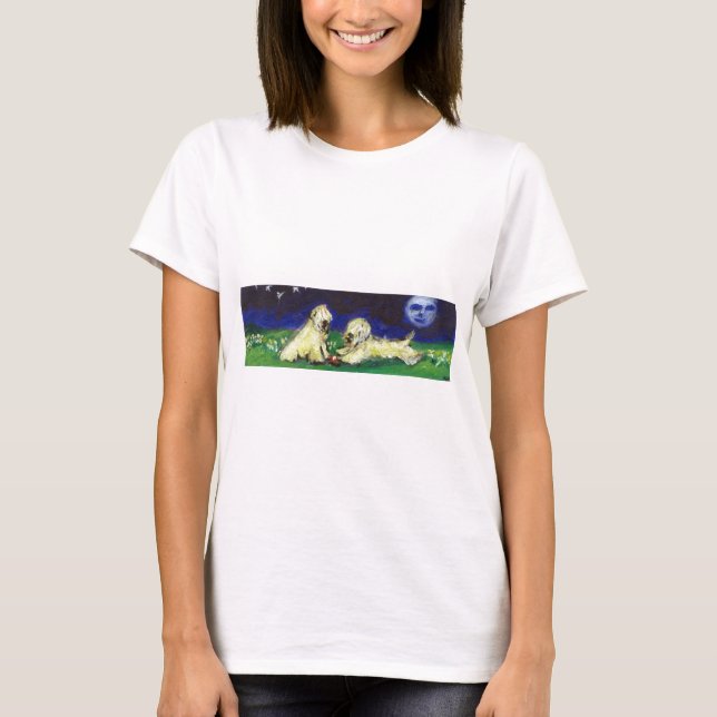 Two wheatens under the moon T-Shirt (Front)