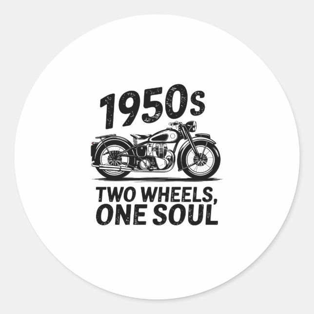 Two-Wheel, One-Soul Motorcycle Classic Round Sticker (Front)