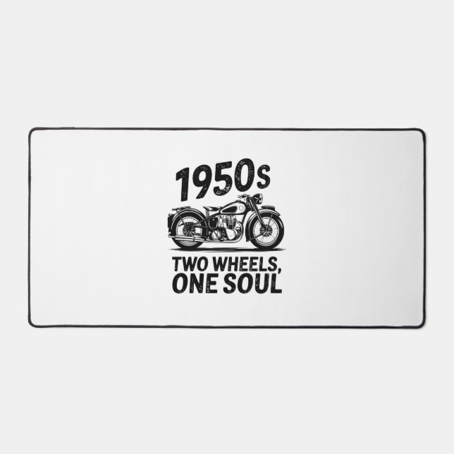 Two-Wheel, One-Soul Motorcycle Desk Mat (Front)