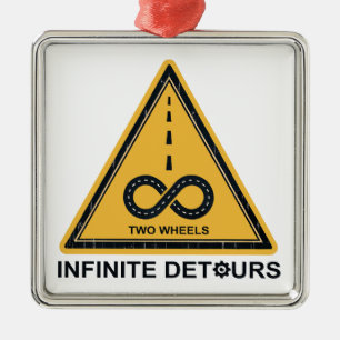 Two Wheels Infinite Detours Cycling Metal Ornament