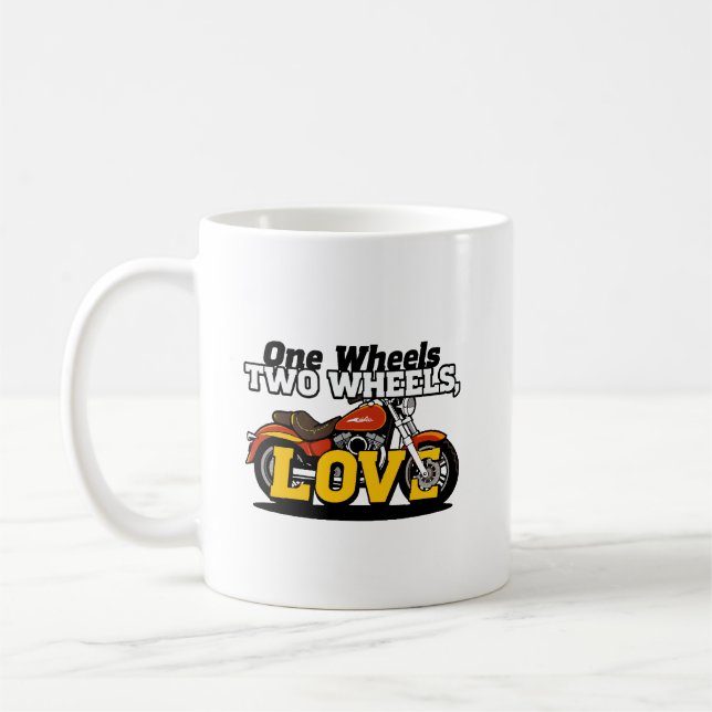 Two Wheels Love Coffee Mug (Left)
