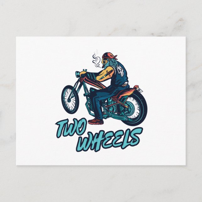 Two Wheels Motorcycle Postcard (Front)