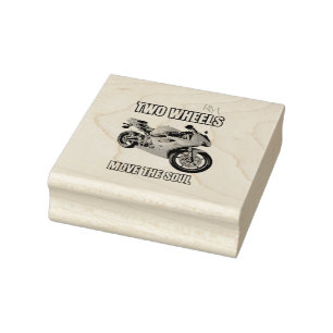 Two Wheels Move the Soul Motorcycle Shirt Biker Rubber Stamp