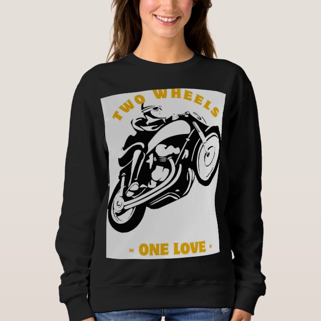 Two Wheels One Love Moto Graphic Sweatshirt (Front)