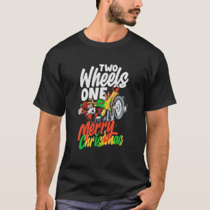 Two Wheels One Merry Christmas Biker Xmas T-Shirt