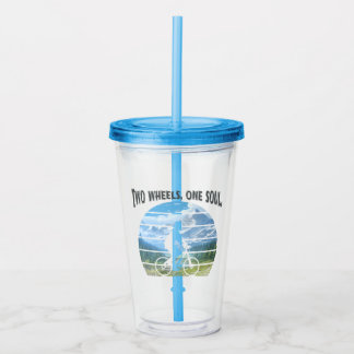 Two wheels, one soul. cycling sport acrylic tumbler