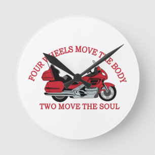 Two Wheels Round Clock