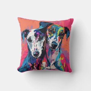 Two Whippets Cushion