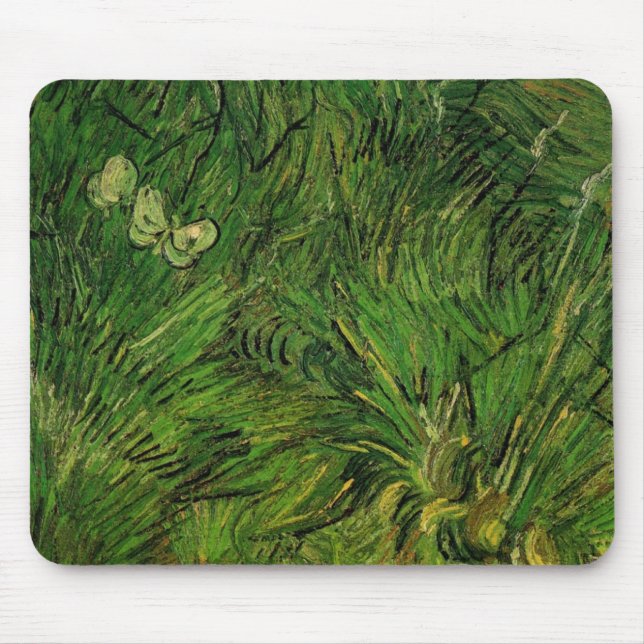 Two White Butterflies by Vincent van Gogh Mouse Pad (Front)