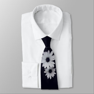 two white flowers tie