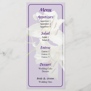 Two White Lilies Wedding Menu