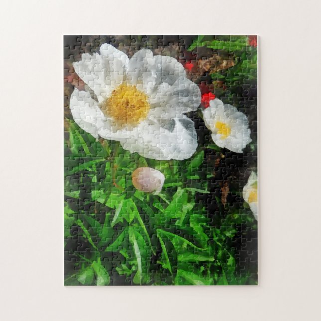 Two White Poppies Jigsaw Puzzle (Vertical)