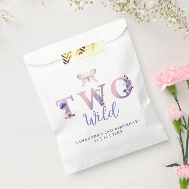Two Wild 2nd Birthday Floral Favour Bags (Sealed)