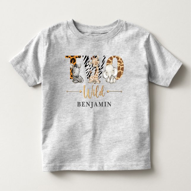 Two Wild 2nd Birthday Jungle Baby T-Shirt (Front)
