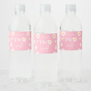 Two Wild 2nd Birthday Party Bohemian Groovy Party Water Bottle Label