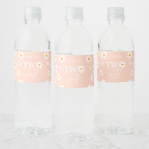 Two Wild 2nd Birthday Party Bohemian Groovy Party Water Bottle Label