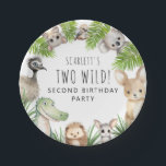 Two Wild! Aussie Animal Birthday Party Paper Plate<br><div class="desc">Experience the wild side of party planning with our unique 'Two Wild!' 2nd Birthday Kids Australian animal-themed birthday party hats. This contemporary design fuses whimsical watercolor Aussie animals with trendy typography.</div>