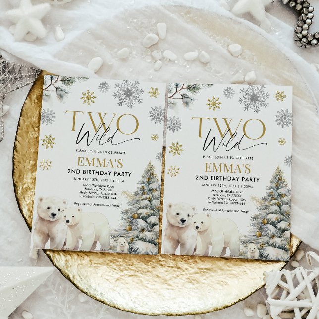 Two Wild Bear Birthday Invitation, 2nd Birthday  Invitation (Creator Uploaded)