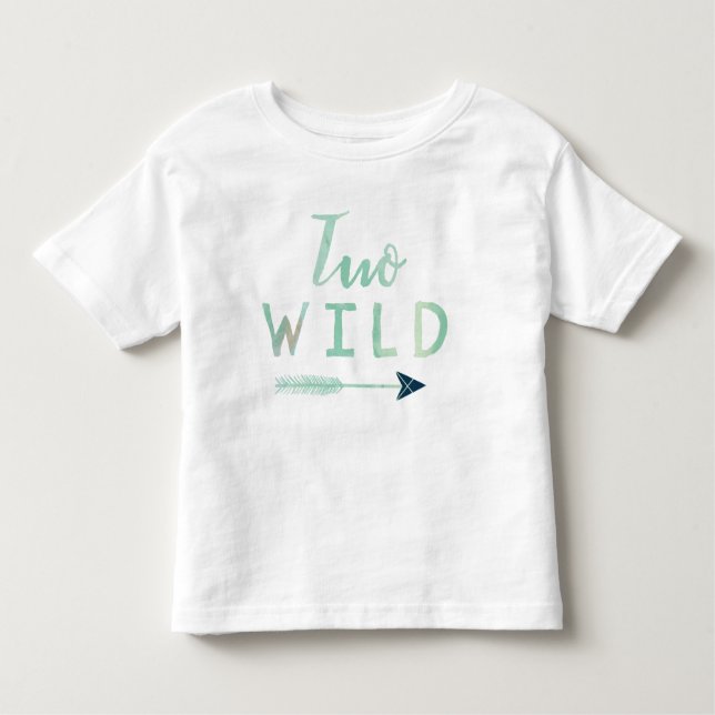 Two Wild Blue Tribal Hipster Arrow Birthday Shirt (Front)