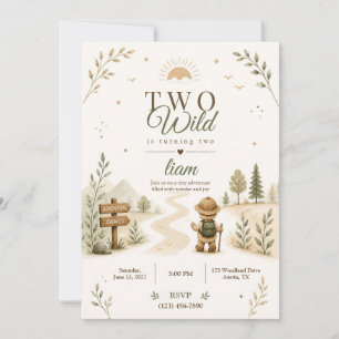 Two Wild Boho Explorer Birthday Design Invitation