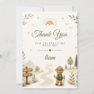 Two Wild Boho Explorer Birthday Thank You Card