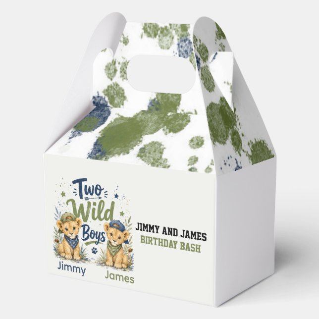 Two Wild Boys Birthday Bash Favour Box (Front)