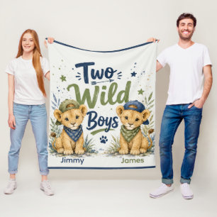Two Wild Boys Birthday Bash Fleece Blanket