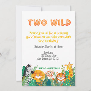Two Wild Boys Birthday Invitation