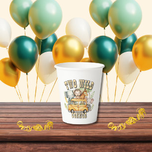 Two Wild boys birthday safari animals  Paper Cups