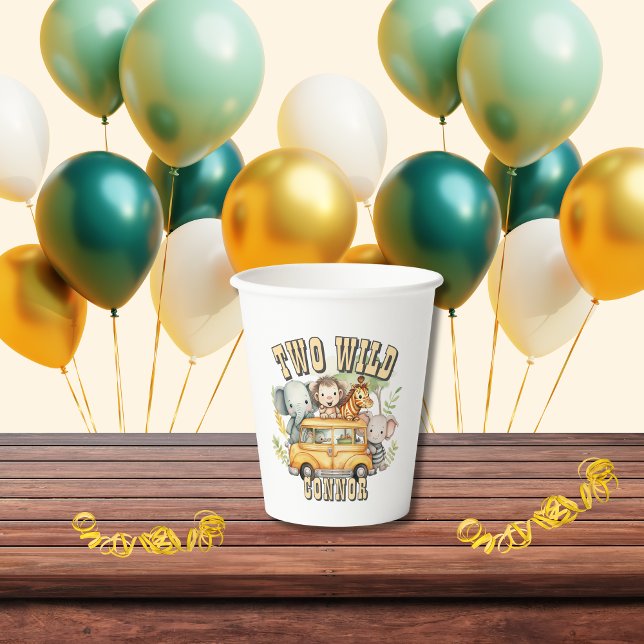 Two Wild boys birthday safari animals  Paper Cups (Creator Uploaded)