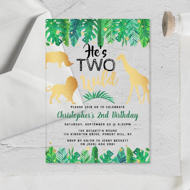 Two Wild Boys Second Birthday Party Acrylic Invitations (Creator Uploaded)