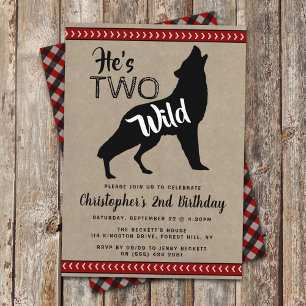 Two Wild Boys Second Birthday Party Invitations