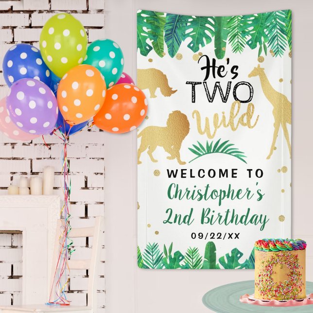 Two Wild Boys Second Birthday Party Welcome Banner (Creator Uploaded)