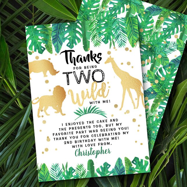 Two Wild Boys Second Birthday Thank You Card (Creator Uploaded)