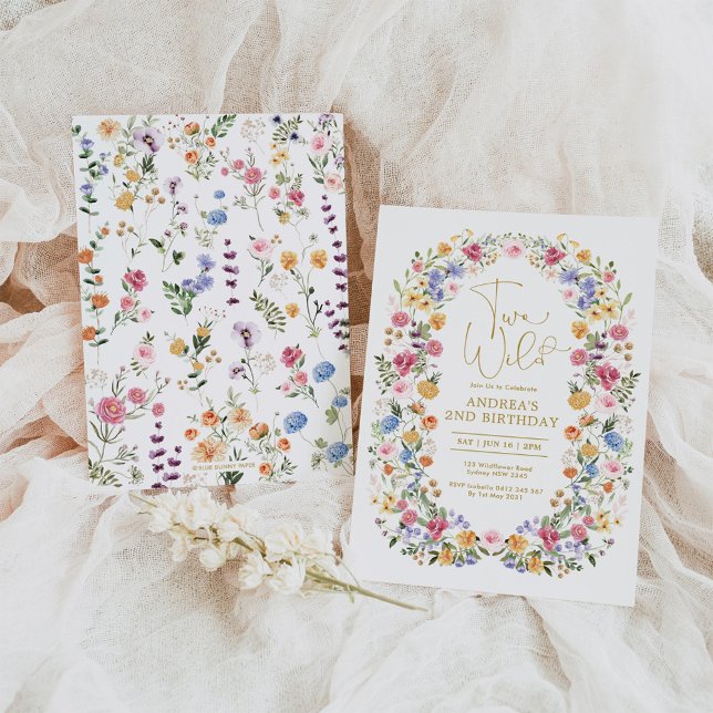TWO WILD Bright Wildflower Garden 2nd Birthday Invitation (Creator Uploaded)