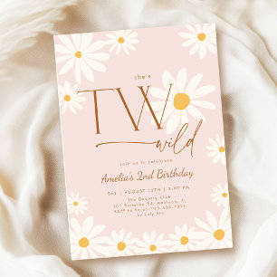 TWO Wild Daisy Floral 2nd Birthday Invitation