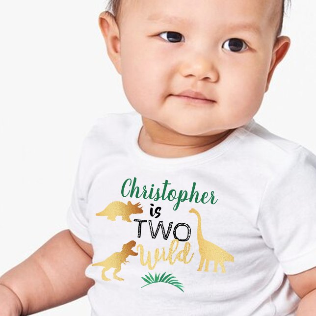 Two Wild Dinosaur Boys 2nd Birthday Toddler T-Shirt (Creator Uploaded)