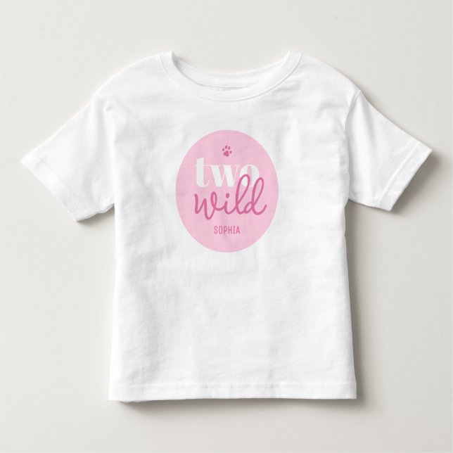 Two Wild Girl 2nd Birthday Toddler T-Shirt (Front)
