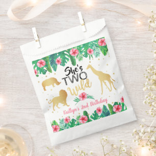 Two Wild Girls Second Birthday Party Favour Bag