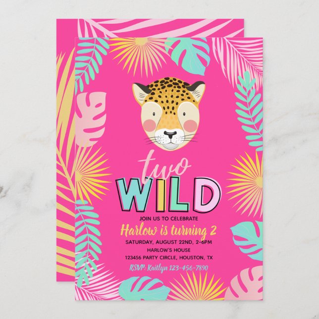 Two Wild Invitation | Girl Two Wild Invitation (Front/Back)