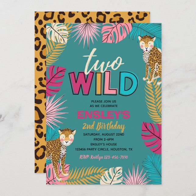 Two Wild Invitation | Girl Two Wild Invitation (Front/Back)