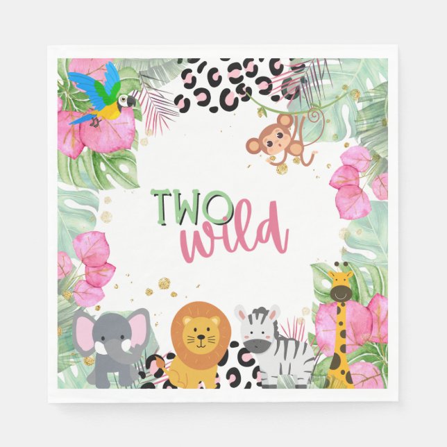 Two Wild Jungle Girls Paper Napkin (Front)