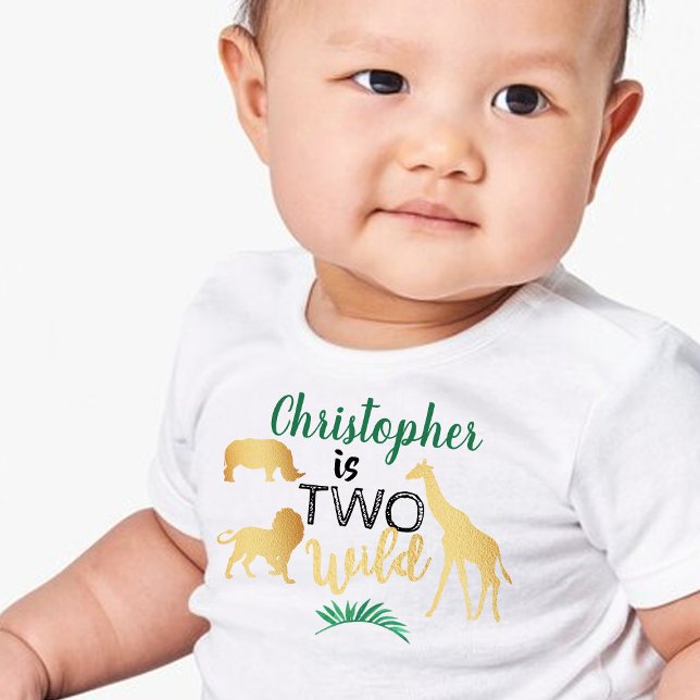 Two Wild Jungle Safari Boys 2nd Birthday Toddler T-Shirt (Creator Uploaded)