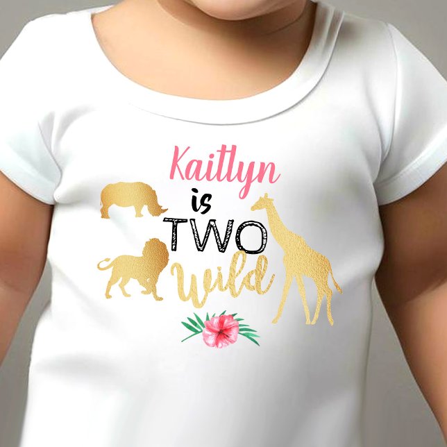 Two Wild Jungle Safari Girls 2nd Birthday Toddler T-Shirt (Creator Uploaded)