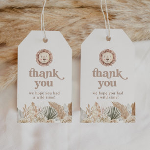 Two Wild Neutral Leaves Birthday Thank You Gift Tags